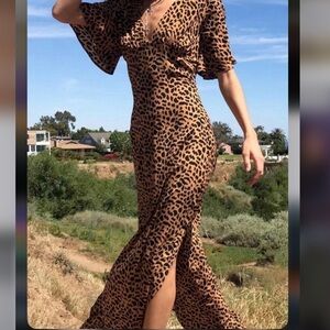 Leopard Animal Print Maxi Dress